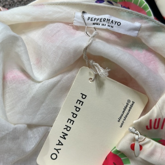 PEPPERMAYO MAYO Panama cowl neck Tutti fruitti mini slip dress 2 new doll kill - Picture 10 of 11